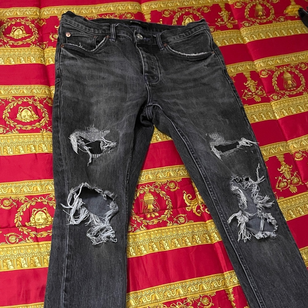 Distressed  Black/ Graphite PURPLE BRAND Jeans